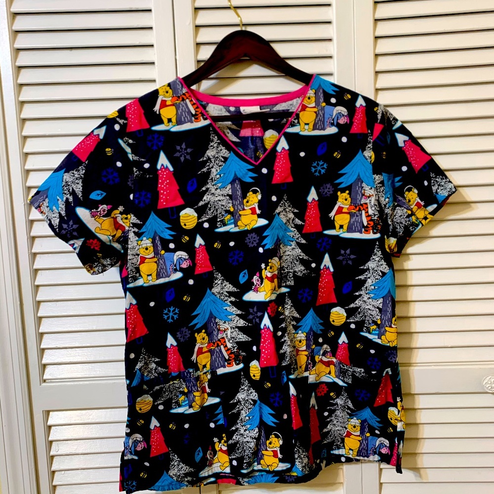 Disney Christmas scrub top